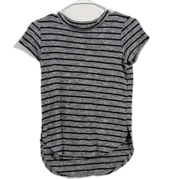 Love Fire Gray and Black Striped Short Sleeve Tee - Picture 1 of 4